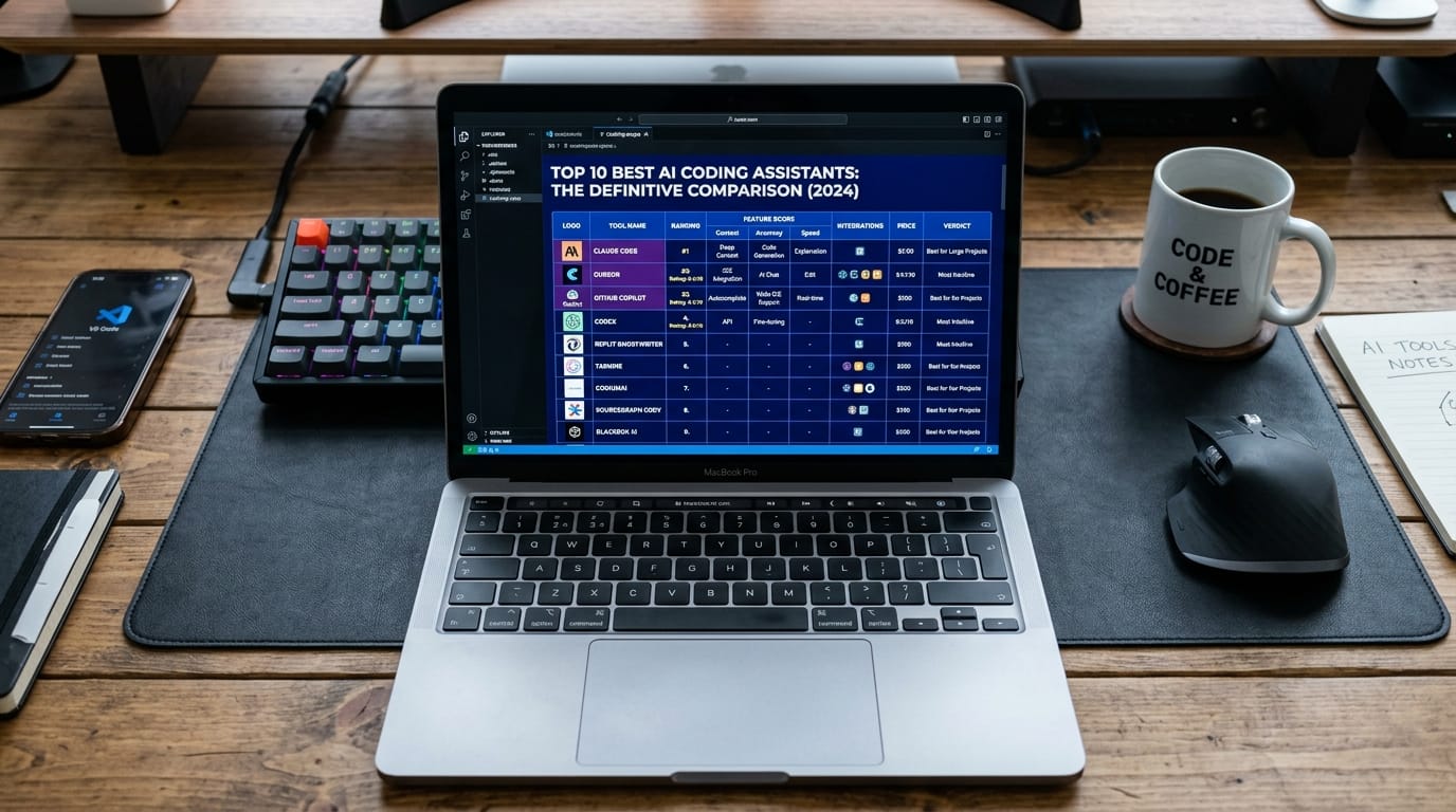 Comparison grid of AI coding assistants ranking Claude Code Cursor Codex and GitHub Copilot
